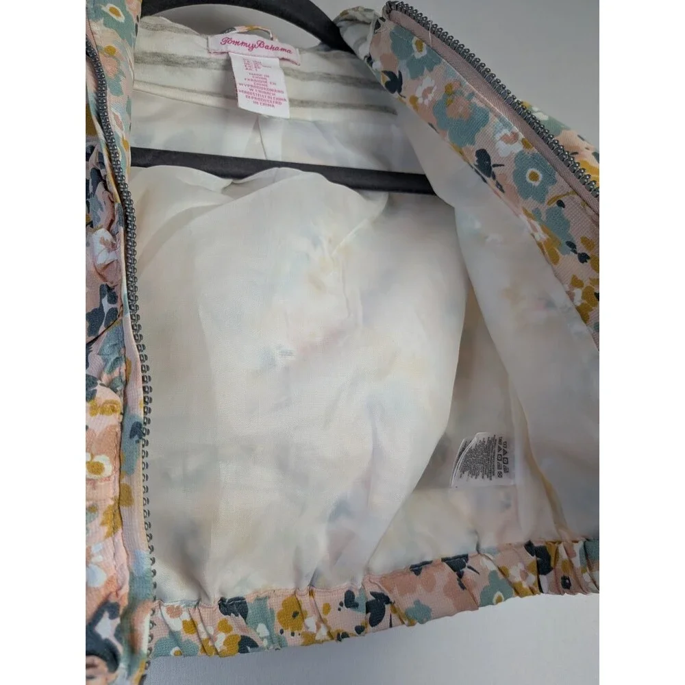 Tommy Bahama Coat Baby Girl 18 Months Pink Floral Zip Lightweight Jacket 18m